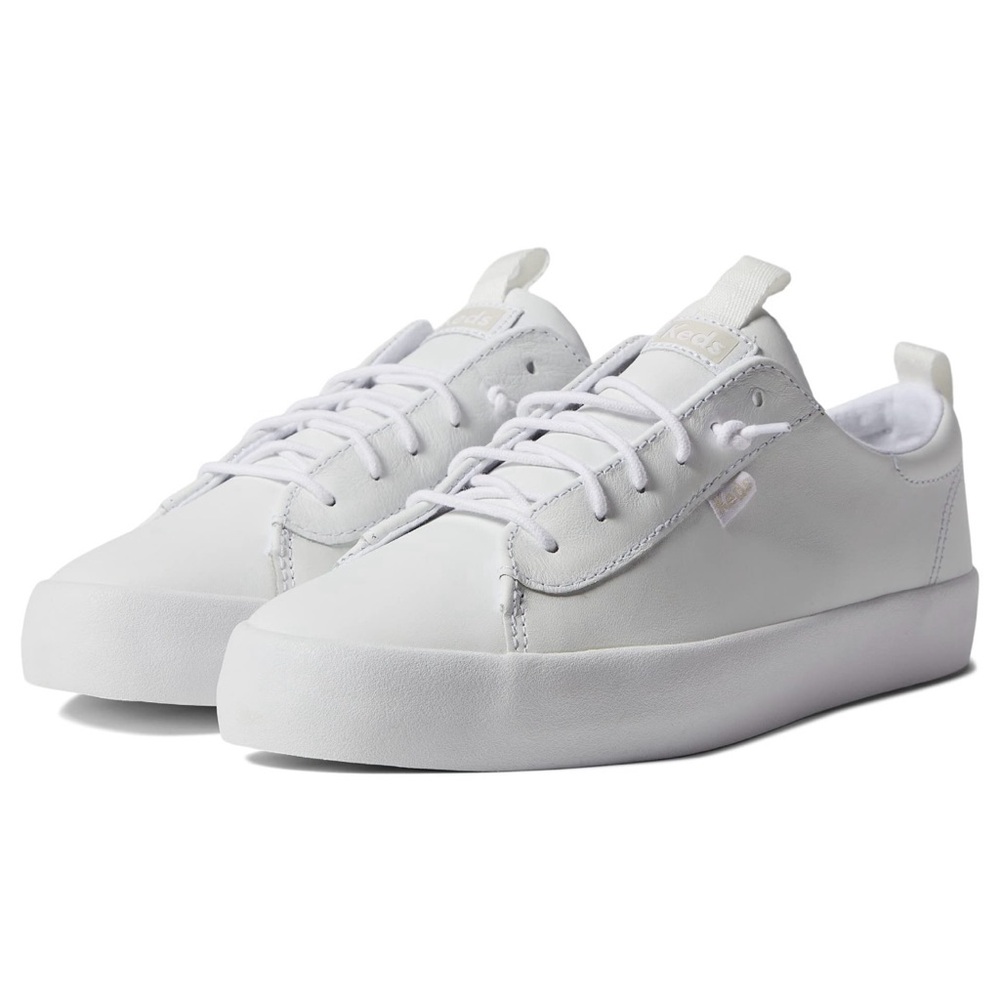 NWT Keds Women’s Kickback Leather Slip On Shoes, White, Size 7